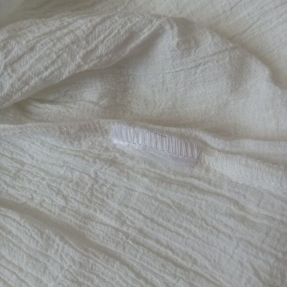 Hailey & Co. White Embroidered Bohohemian Fringe Tassel Blouse Women's Medium - Picture 4 of 12